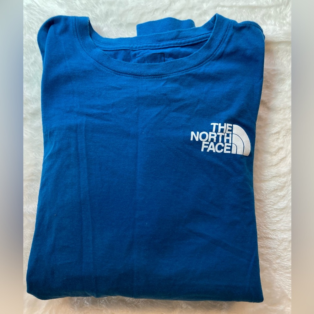 The North Face long sleeve t-shirt blue Never Stop Exploring size large